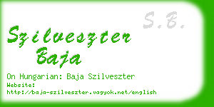 szilveszter baja business card